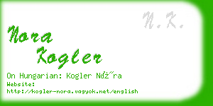 nora kogler business card